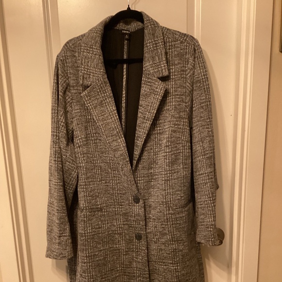 Torrid Studio Double Knit Boyfriend Blazer – Glen Plaid Charcoal – Size 6 (30) - Picture 1 of 6